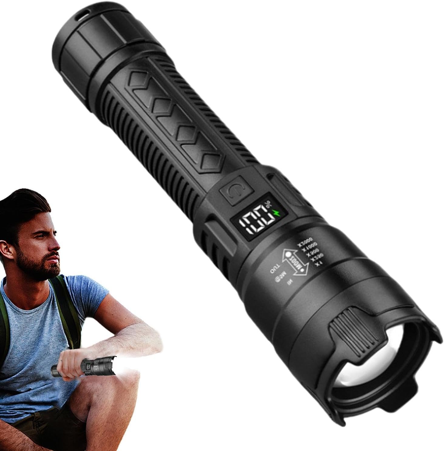 Outdoor Adventure Camp - Tactical LED Flashlight 2000LM USB Rechargeable