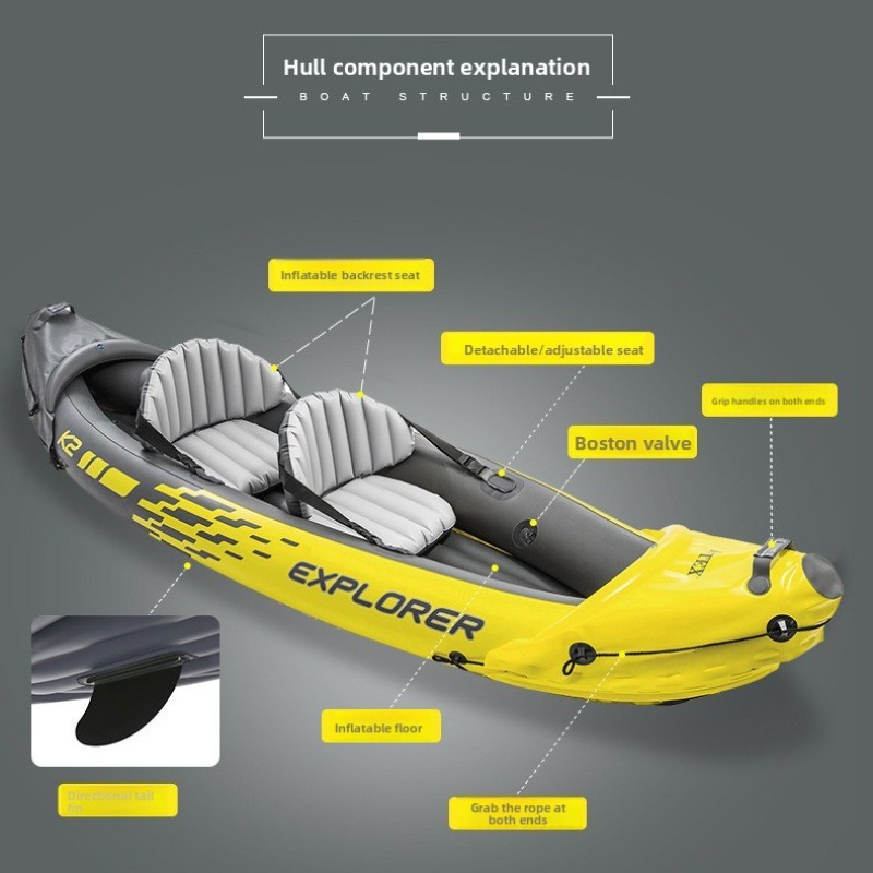 Inflatable Boat Two Person Raf - Outdoor Adventure Kayak ulasan dan harga