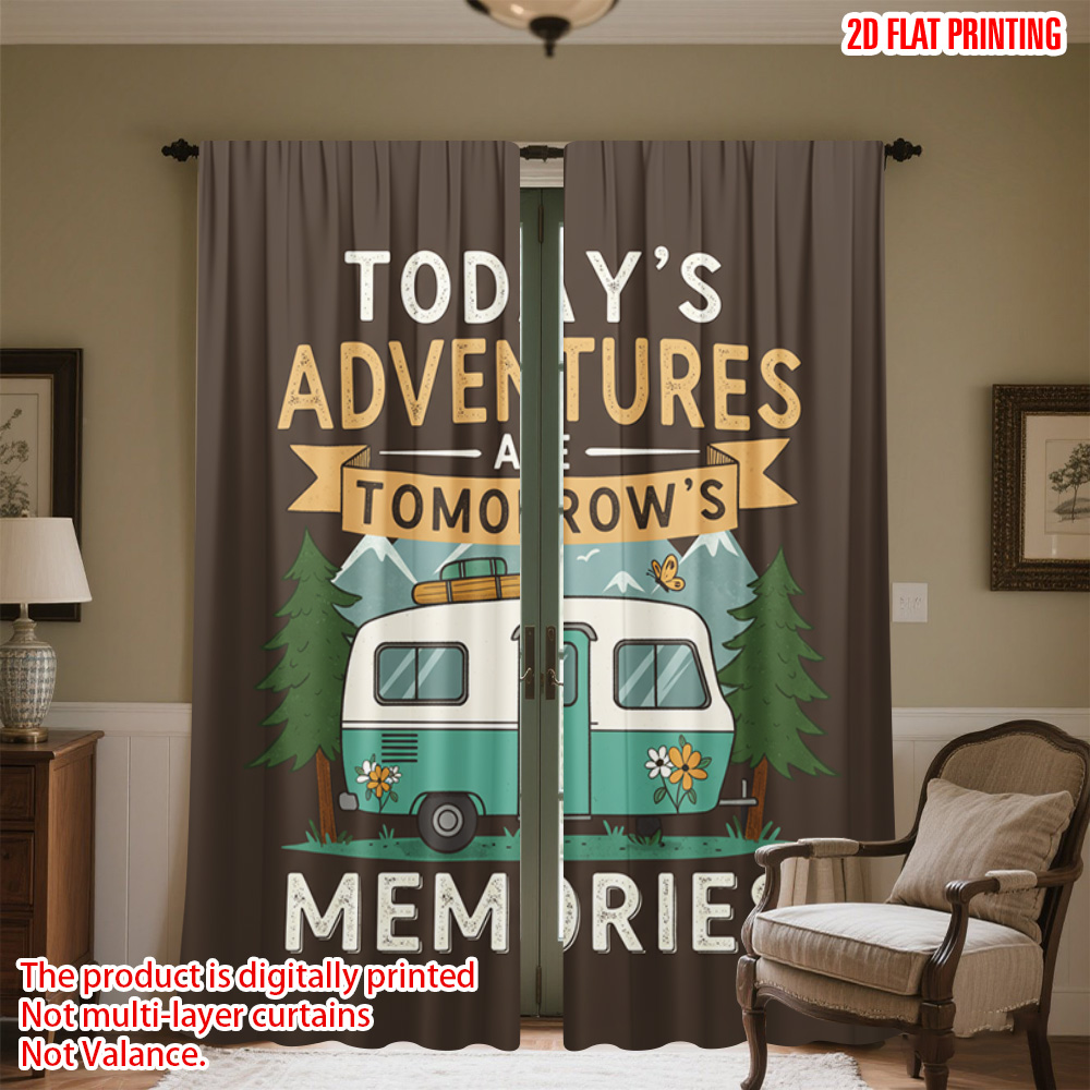 2pcs 2D flat printing Curtain  - Outdoor Adventure Festival ulasan dan harga