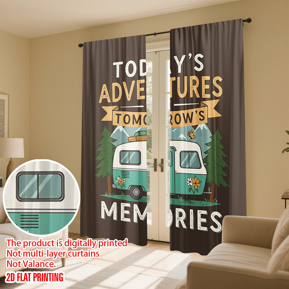 2pcs 2D flat printing Curtain  - Outdoor Adventure Festival ulasan dan harga