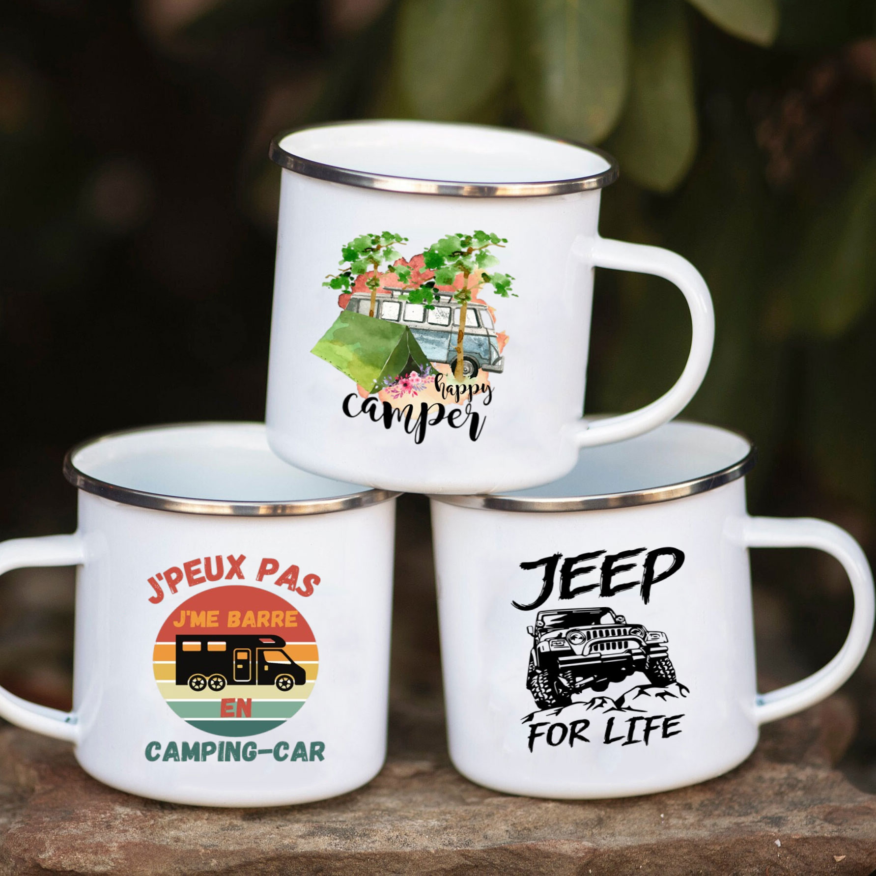 Camping Car Enamel Mug Adventu - Outdoor Adventure Festival ulasan dan harga