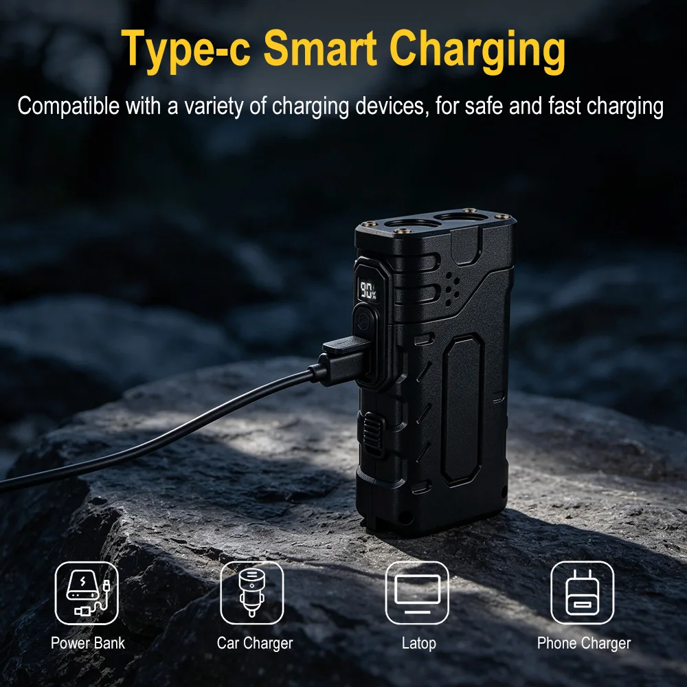 BORUIiT Hand Crank EDC LED Fla - Outdoor Adventure Camp ulasan dan harga