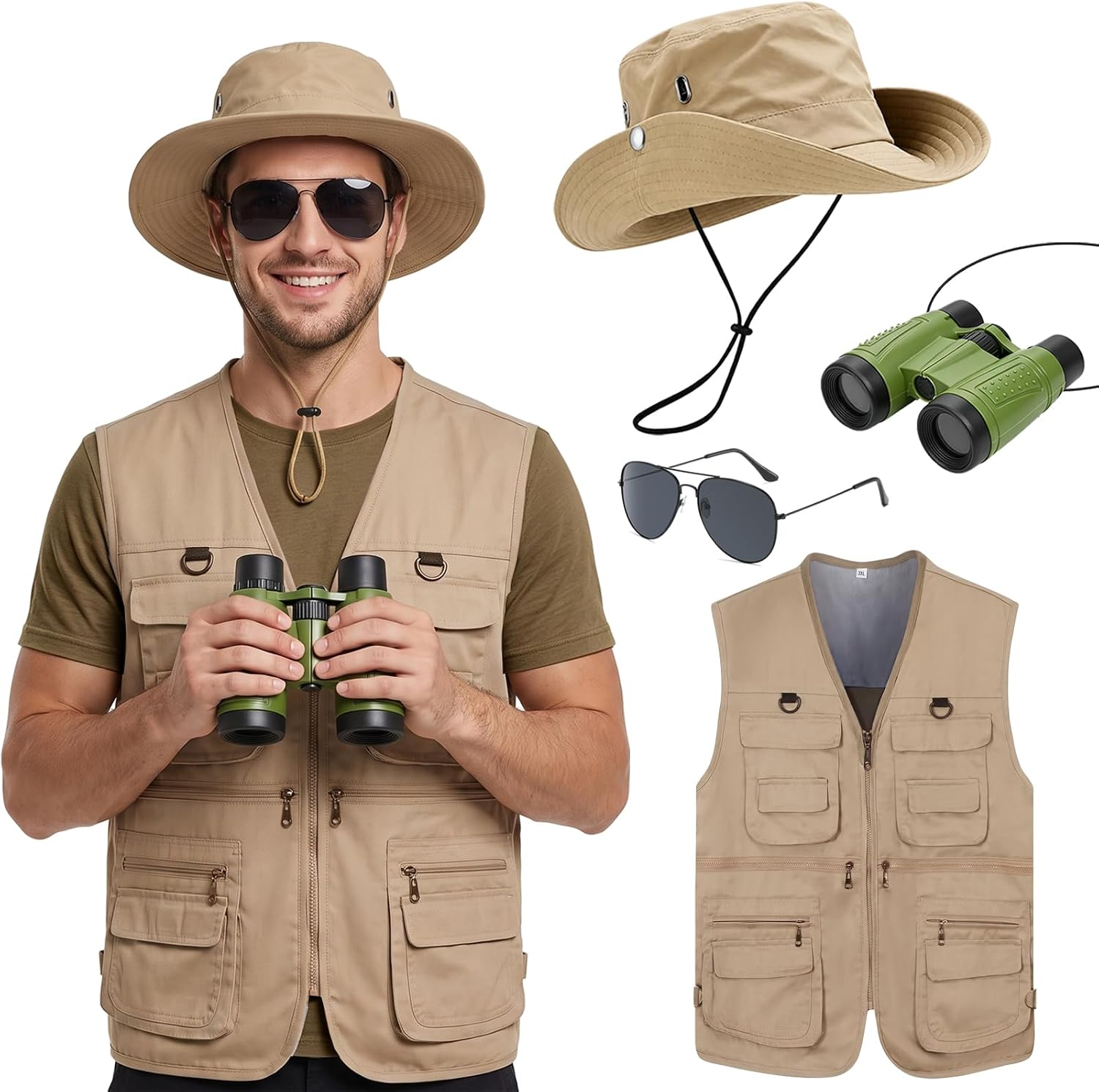 4 Pcs Men Safari Costume Set O - Zoo Outdoor Adventure Set ulasan dan harga
