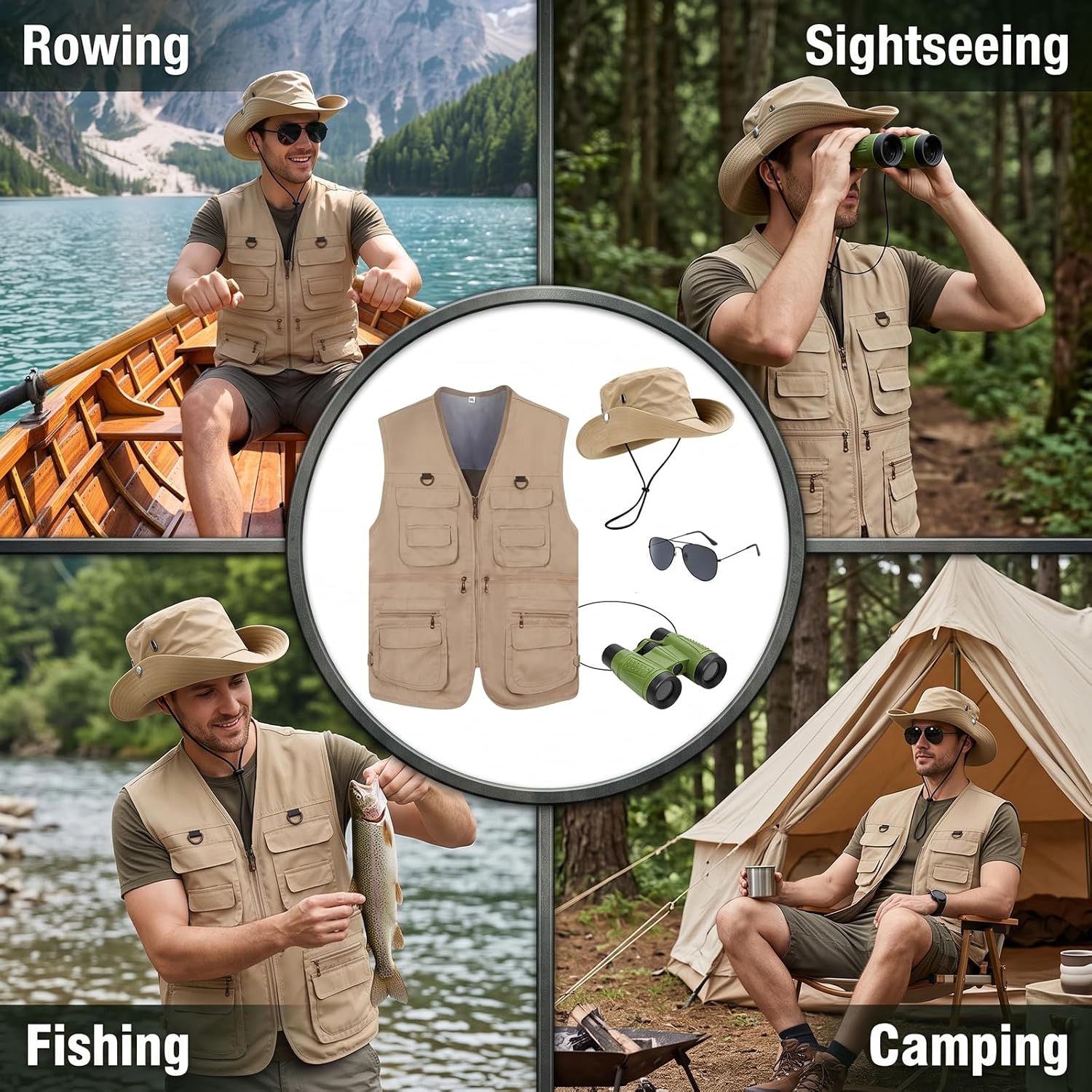 4 Pcs Men Safari Costume Set O - Zoo Outdoor Adventure Set ulasan dan harga